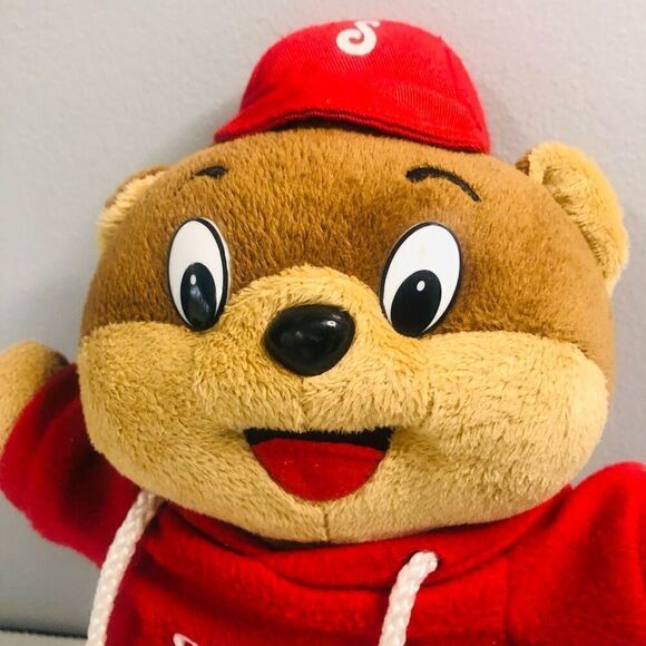 shoney's bear red hoodie and hat kakis 14" plush 2011 restaurant stuffed animal - Picture 3 of 8
